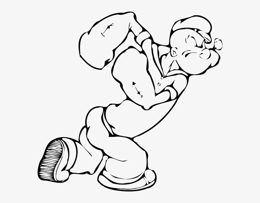 Sailor, Man, Cartoon, Show, Draw, Muscles, Popeye - Popeye The Sailor Coloring Pages, Transparent Clipart