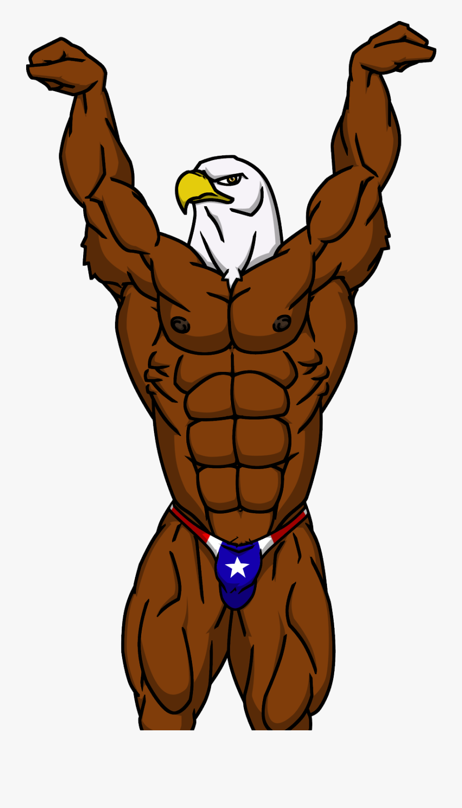 Muscles Of Freedom - Muscular Eagle Furry, Transparent Clipart