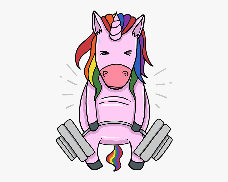 Unicorn Weightlifting, Transparent Clipart