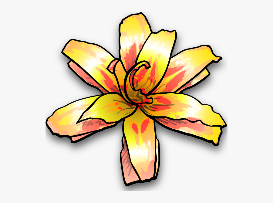 Jungle Flower Clipart - Yellow Flower Clip Art, Transparent Clipart