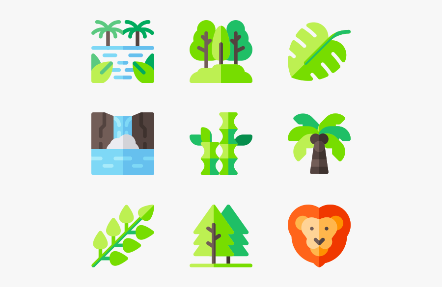Jungle - Rainforest Icons, Transparent Clipart