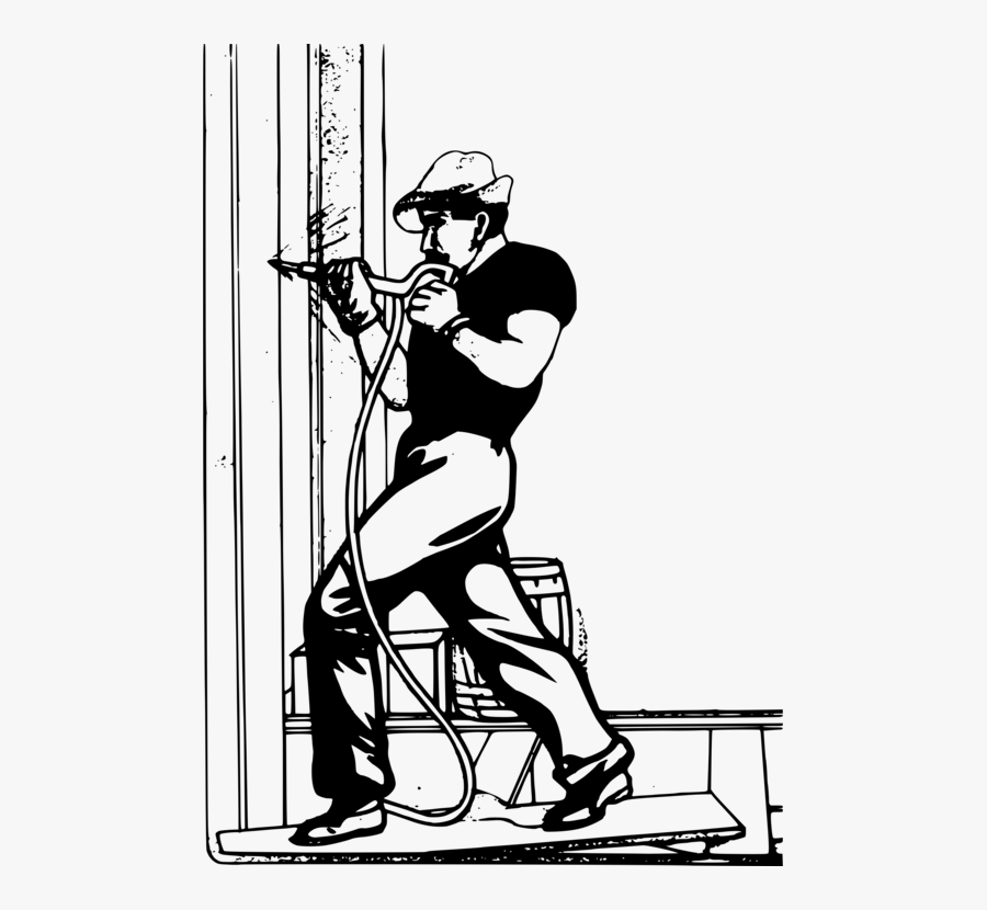 Art,monochrome Photography,shoe - Construction Worker Black And White, Transparent Clipart