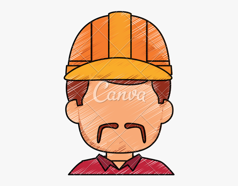 Faceless Construction Worker - Cartoon, Transparent Clipart