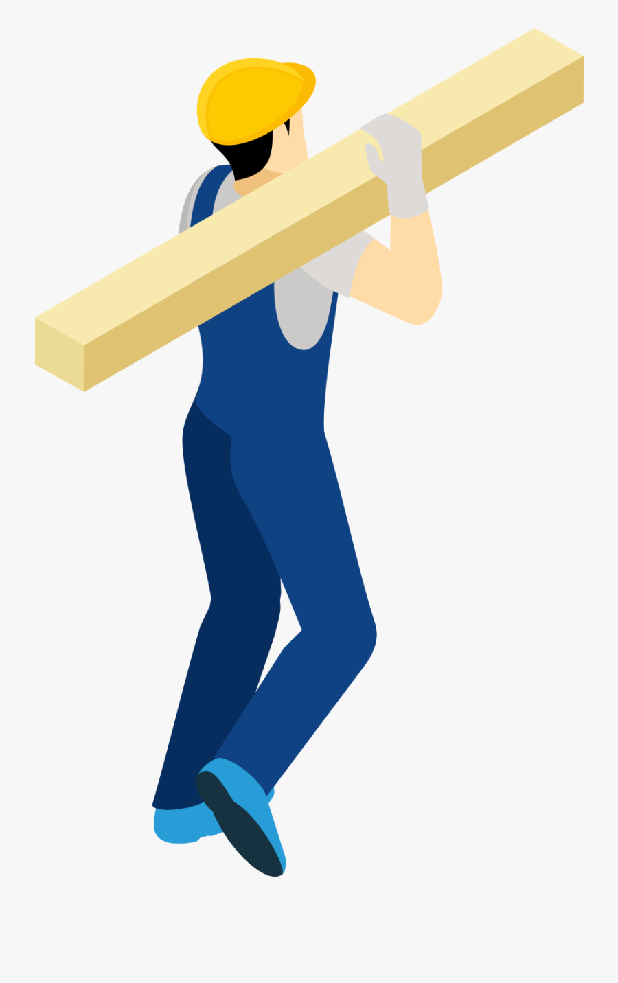 Vector Workers Back Transprent - Construction Worker Illustration, Transparent Clipart