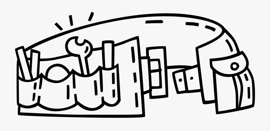 Vector Illustration Of Construction Worker"s Tool Belt - Tool Belt Clip Art, Transparent Clipart