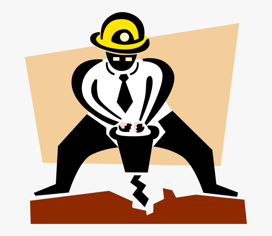 Vector Illustration Of Construction Worker Operates - Illustration, Transparent Clipart