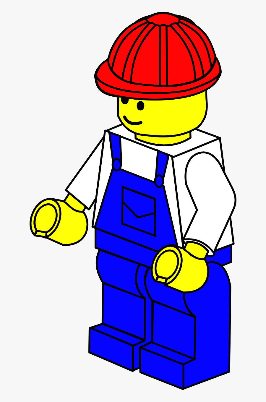 Lego Town Worker - Lego Builder Coloring Pages, Transparent Clipart