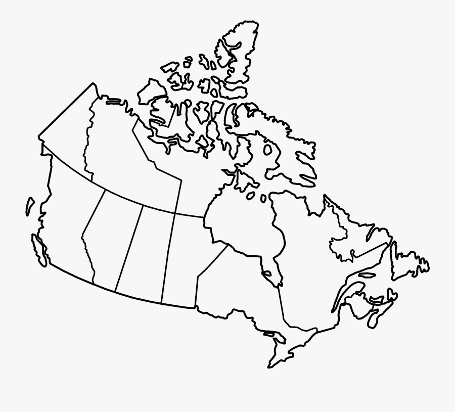 Canada Map Colouring Page, Transparent Clipart
