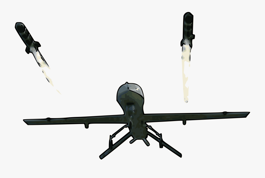 This Free Icons Png Design Of Predator Firing Hellfires - Mq 9 Reaper Silhouette, Transparent Clipart