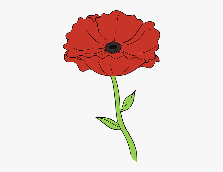 Clip Art Really Easy Drawing Tutorial - Draw A Poppy Step By Step, Transparent Clipart