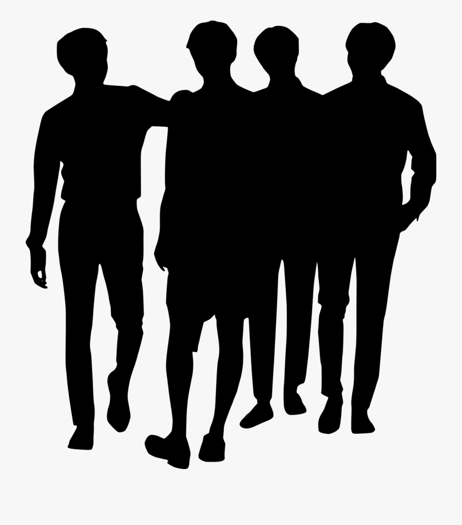 Silhouette, Team Building, Shaking Hands, Handshake - Group Of Man Silhouette, Transparent Clipart