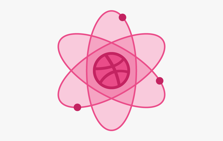 Dribbble Atom Sticker Pink Flat Logo Atom Dribbble - Symbol Of Atom Png, Transparent Clipart
