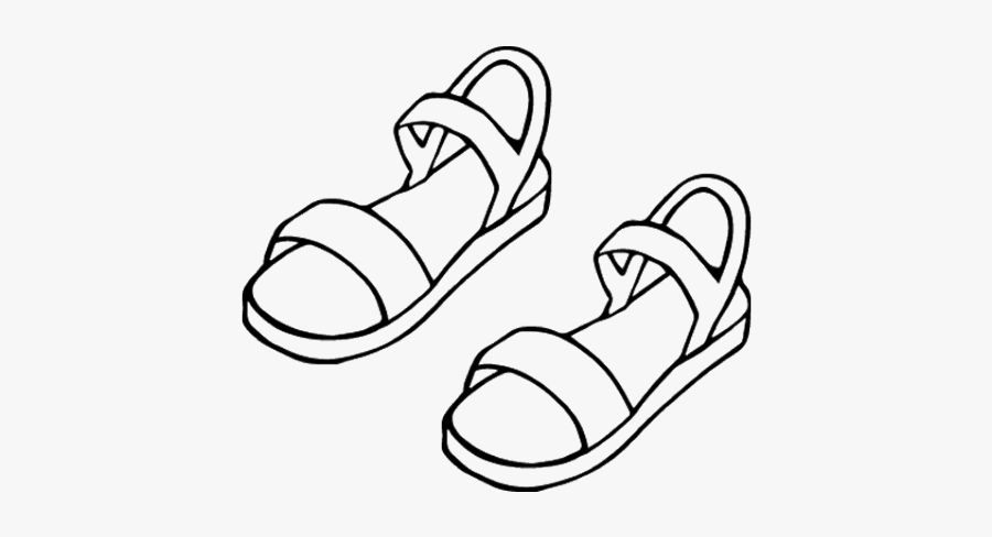 Sandal Clipart Coloring Page - Sandals Drawing, Transparent Clipart