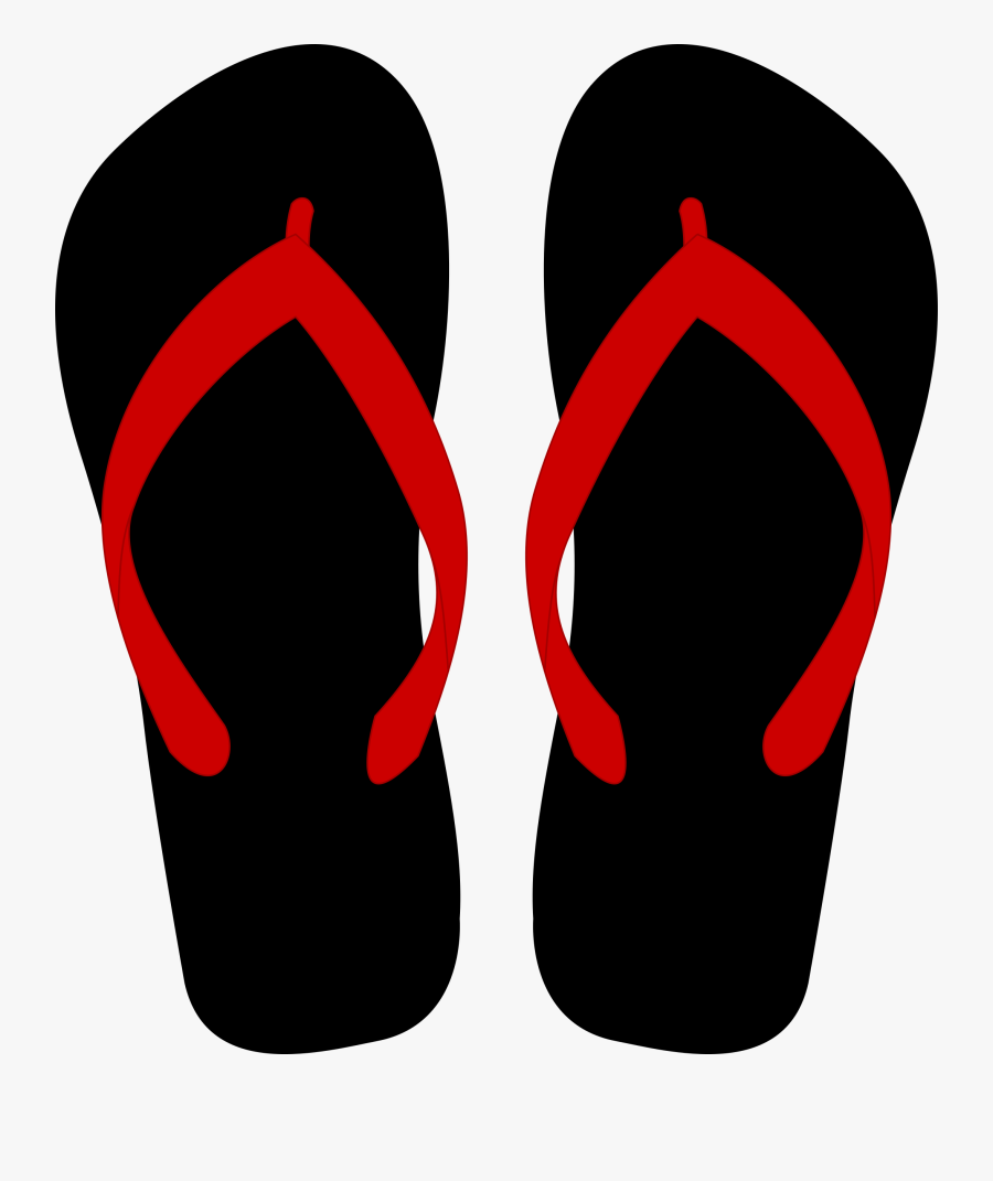 Sandal,flip Flops,shoe - Black And Red Flip Flops, Transparent Clipart