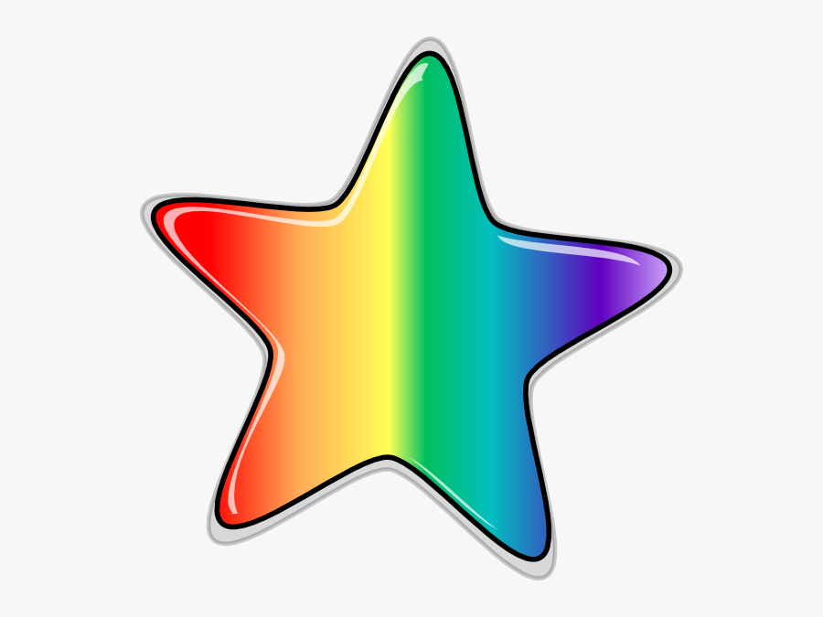 Transparent Rainbow Vector Png - Transparent Background Rainbow Star Clipart, Transparent Clipart