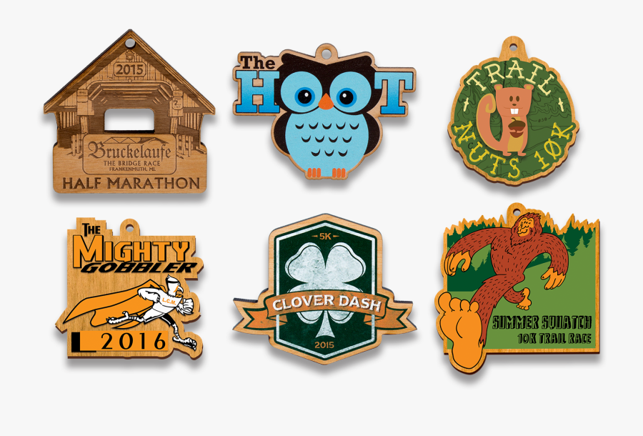 Wood Medals Awarded In Running Events - Screen Print On Wood Medals, Transparent Clipart
