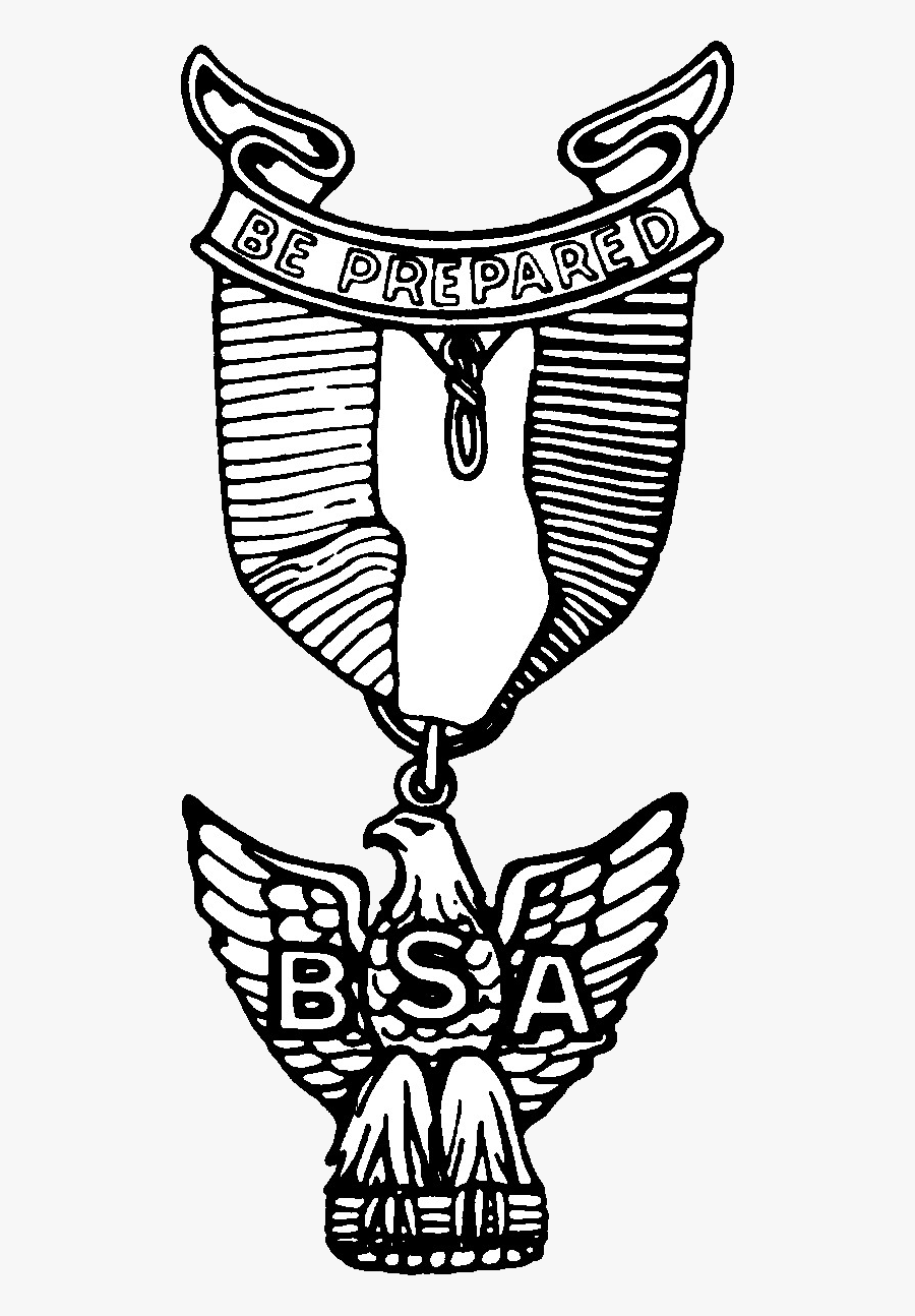 Eagle Scout Medal Large Bw Clip Art Transparent Png - Boy Scouts Of America Eagle Pin, Transparent Clipart