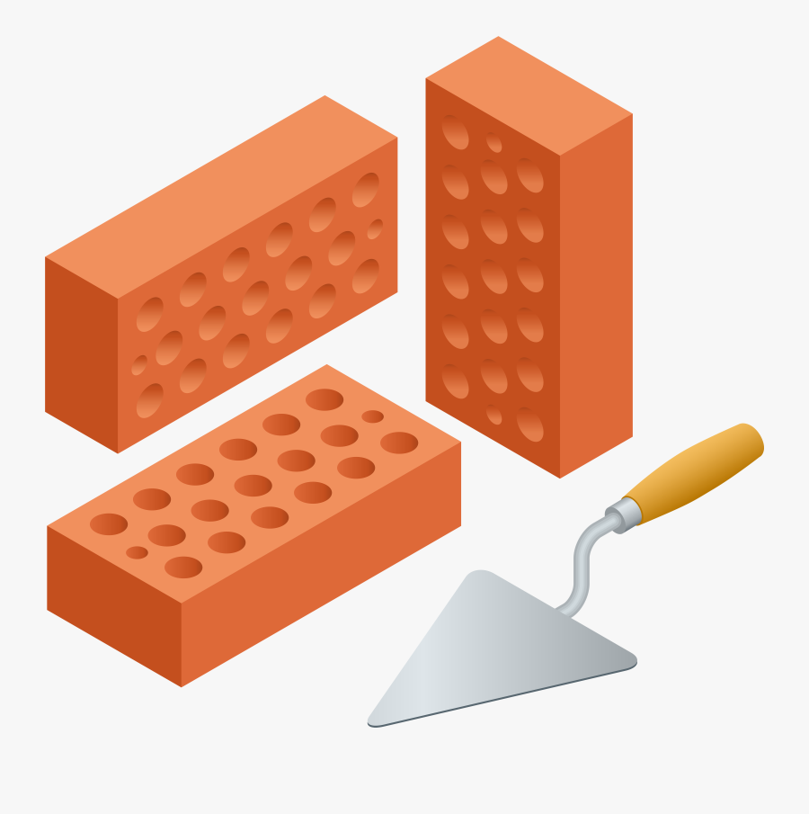 Trowel And Bricks Png Clip Art, Transparent Clipart