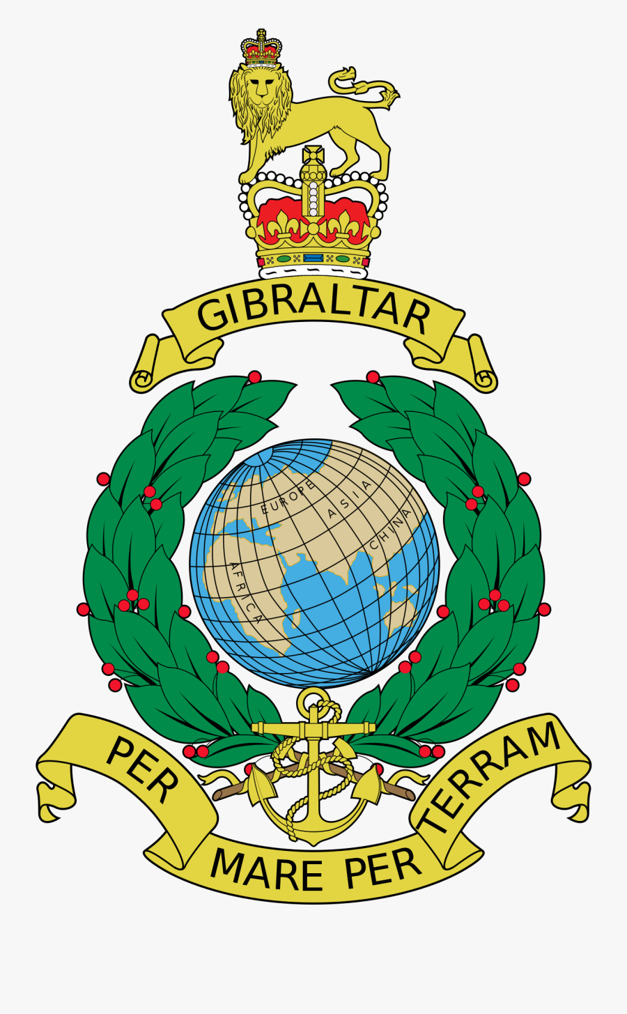 Royal Marines Globe And Laurel, Transparent Clipart