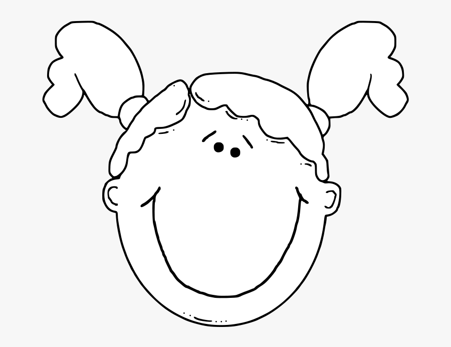 Outline, People, Kid, Girl, Young, Faces, Face - Girl Face Clip Art, Transparent Clipart