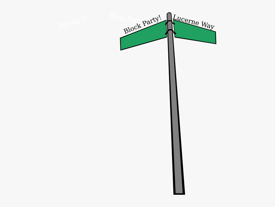 Block Party Street Sign, Transparent Clipart