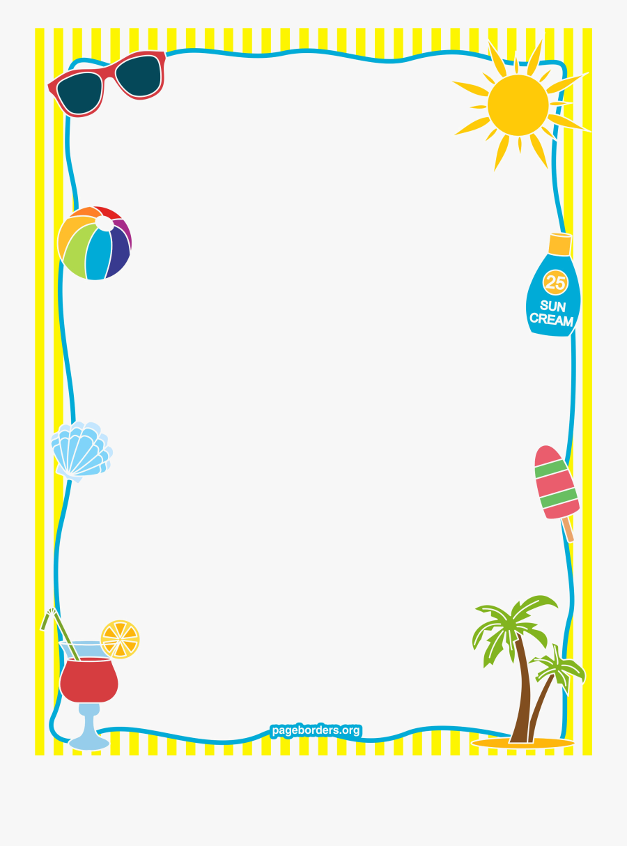 School Border Png Image - Summer Page Border, Transparent Clipart