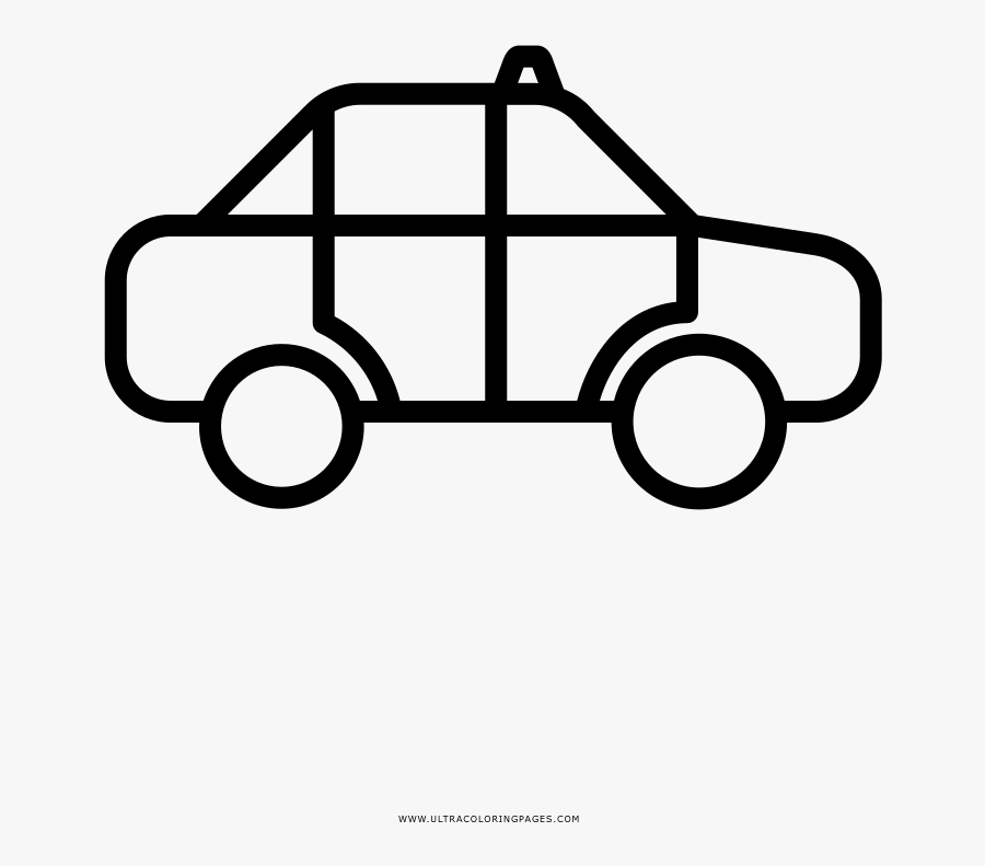 Taxi Coloring Page - Drawing, Transparent Clipart