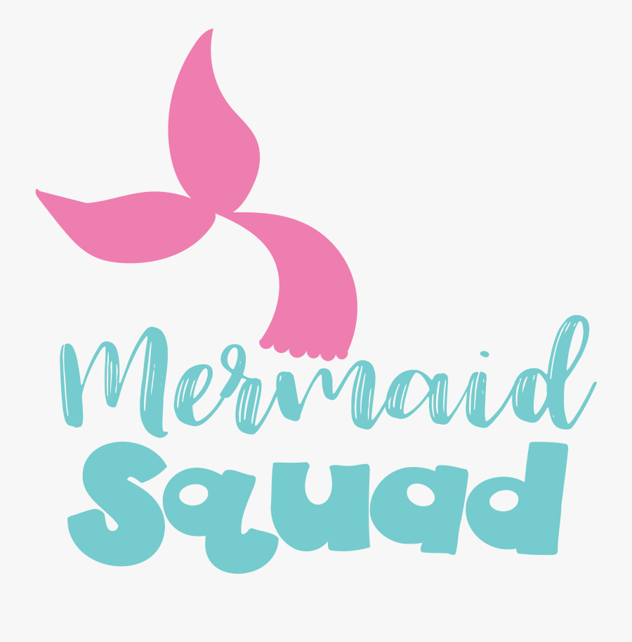 Design Svg Mermaid - Mermaid Squad Logo, Transparent Clipart