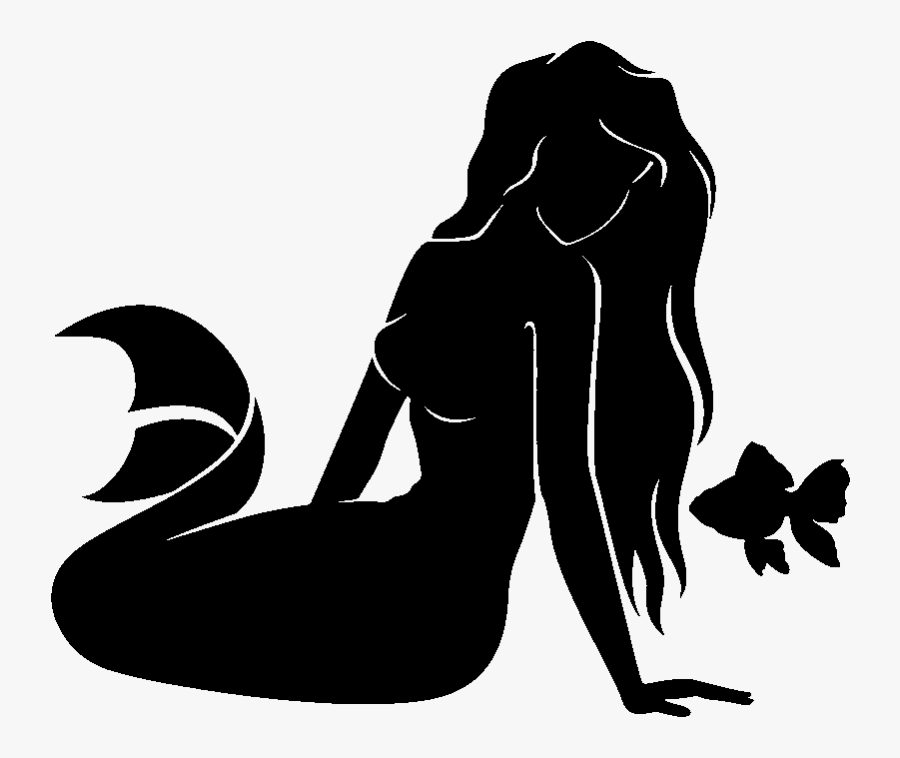 Transparent Ariel Silhouette Clipart - Mermaid Sitting Clip Art, Transparent Clipart