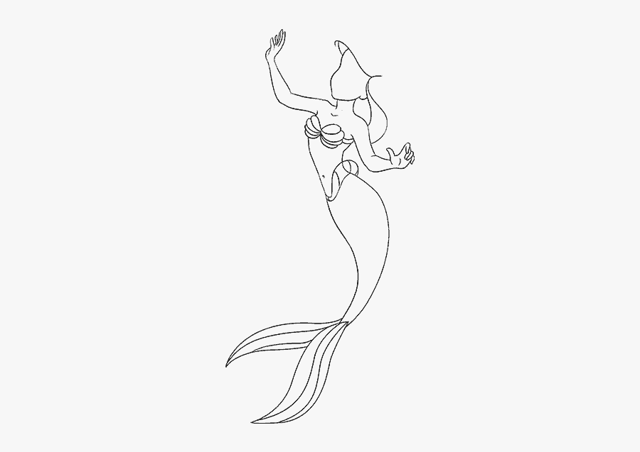 Drawn Shark Mermaid - Sketch, Transparent Clipart
