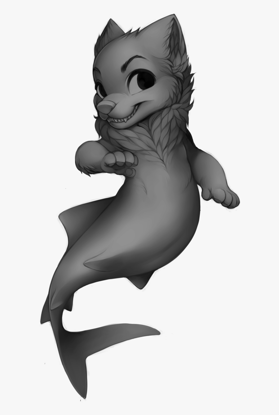 Furvilla Oceandome Mermaid Wolf - Wolf Mermaid, Transparent Clipart
