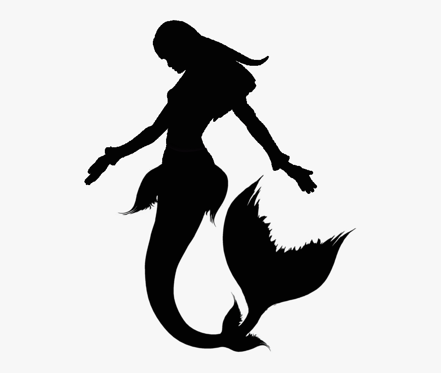 Ariel Silhouette Mermaid Drawing Clip Art - Mermaid Silhouette Transparent, Transparent Clipart