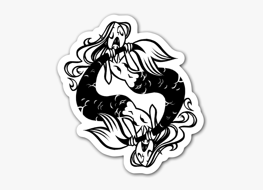 Canibal Mermaids Sticker, Transparent Clipart