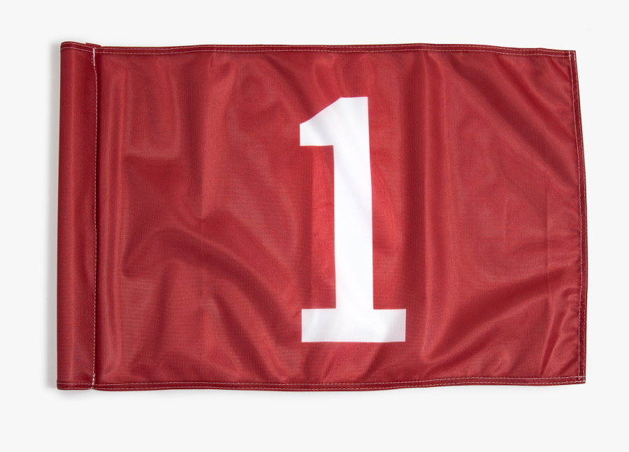 White On Red Background Golf Flag - Banner, Transparent Clipart
