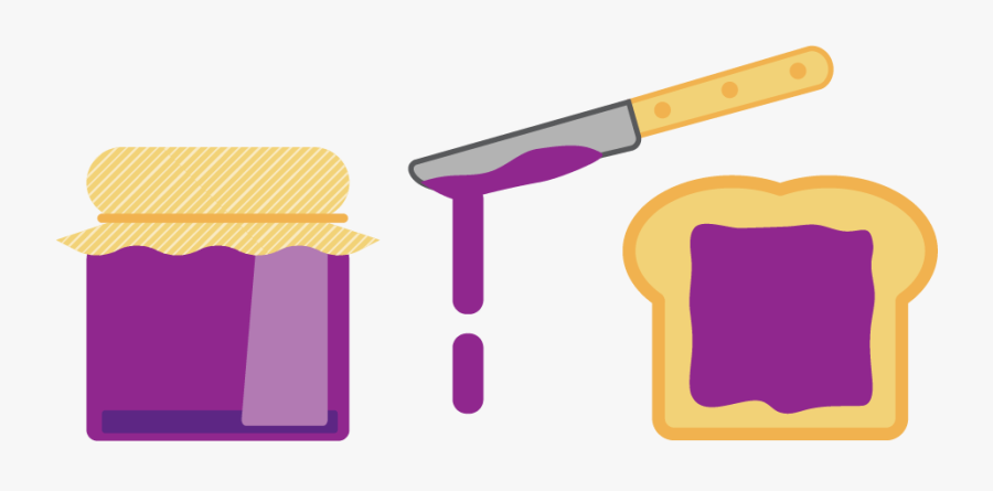 Illustrated Gaphic Of Toast And Jam - Jam Of Toast Cartoon, Transparent Clipart