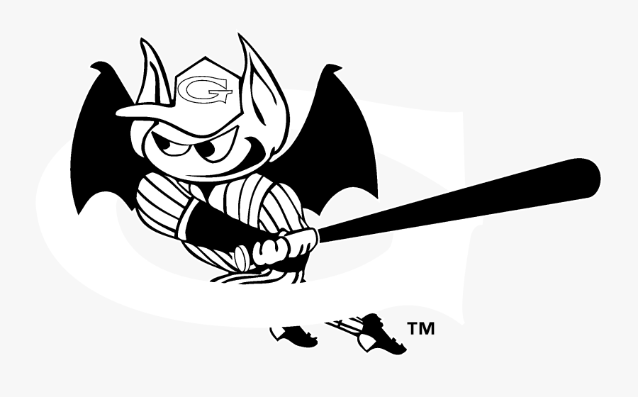 Greensboro Bats Logo Black And White - Greensboro Bats Logo, Transparent Clipart