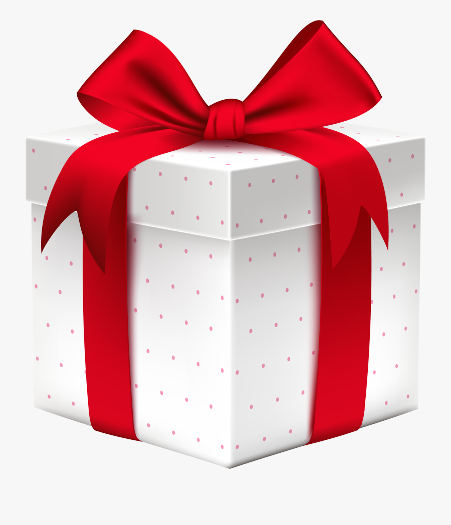 White Gift Box With Red Bow Png Image Png Images - Gift Box Transparent Png, Transparent Clipart