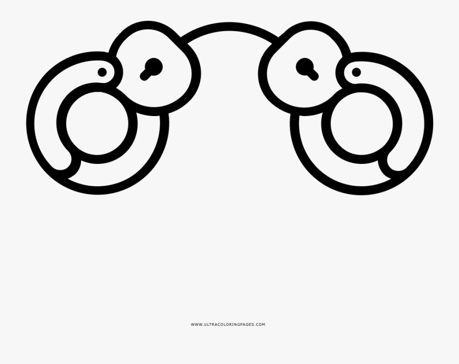 Handcuffs Coloring Page - Circle, Transparent Clipart