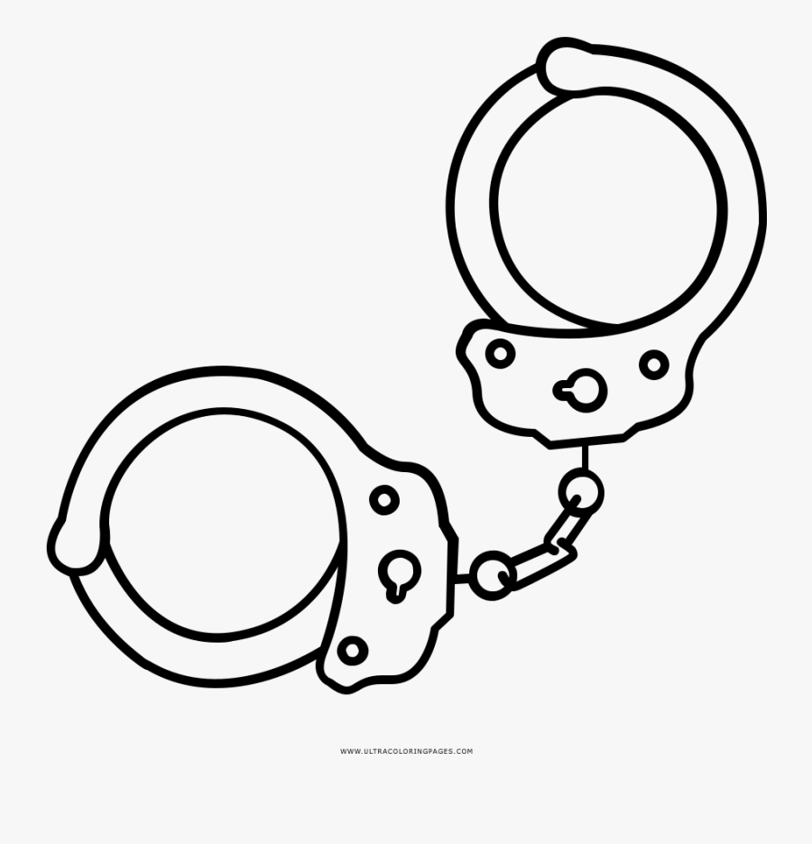 Handcuffs Coloring Page - Colouring Pic Of Handcuff, Transparent Clipart