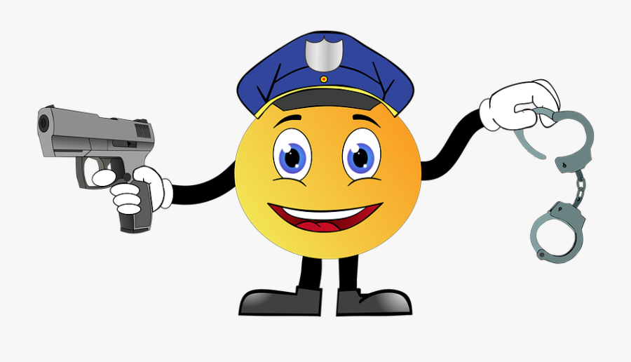 Police, Crime, Arrest, Security, Prison, Handcuffs - Smiley Polizei, Transparent Clipart