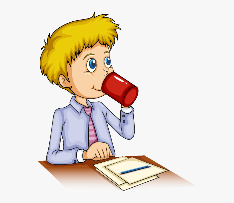 Coffee Drinking Clip Art - Boy Drinking Coffee Clipart, Transparent Clipart