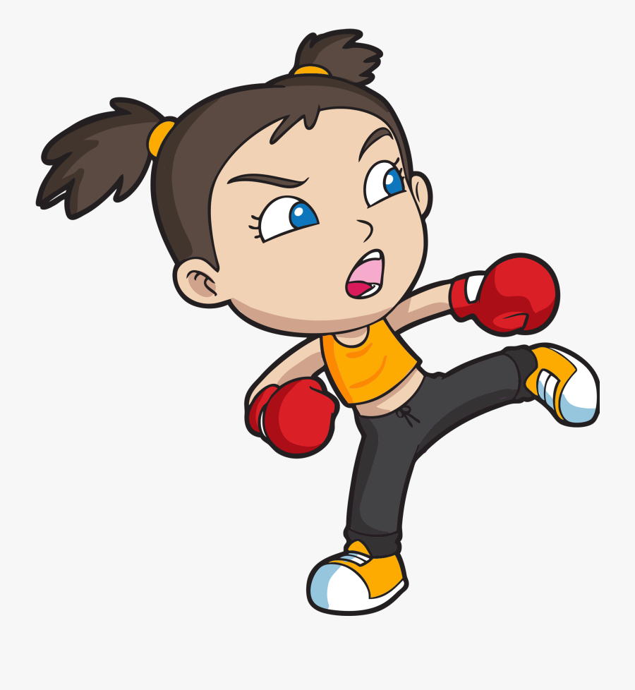 Kid Boxing Clipart - Kick Boxing Cartoons Png, Transparent Clipart