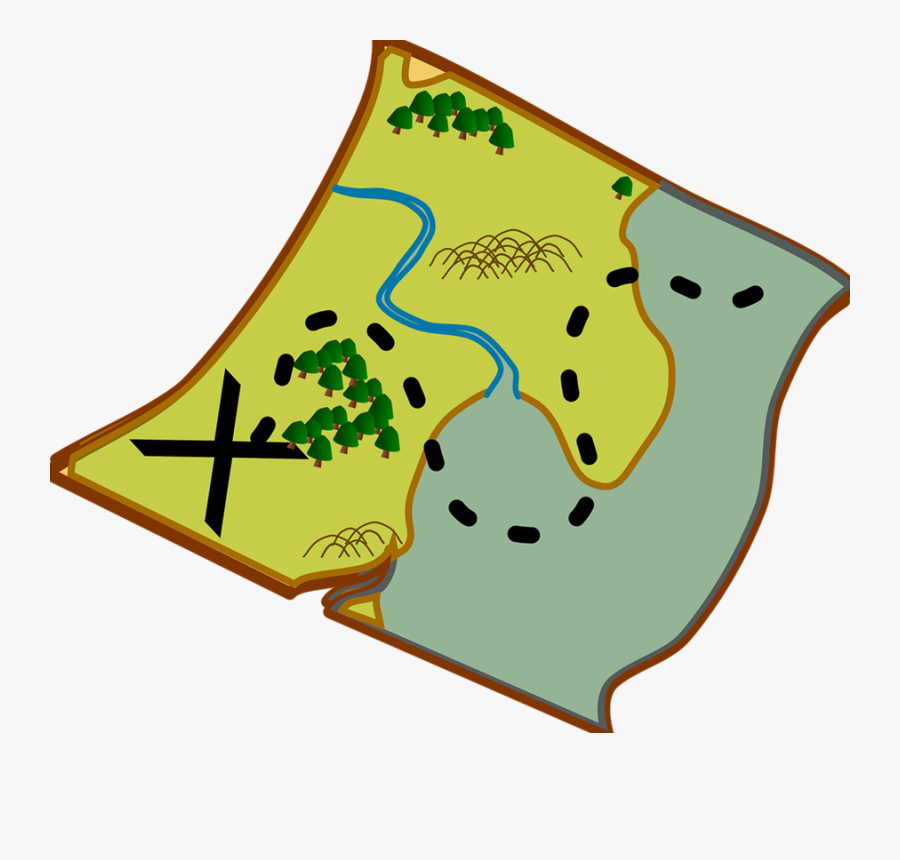 How To Draw A Treasure Map, Pirates Map - Treasure Map To Draw, Transparent Clipart