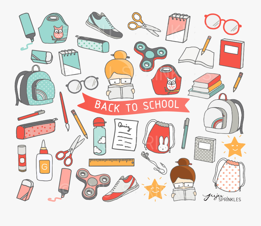 School Back To Clipart And Sticker Set Juju Sprinkles - Clipart Stickers, Transparent Clipart
