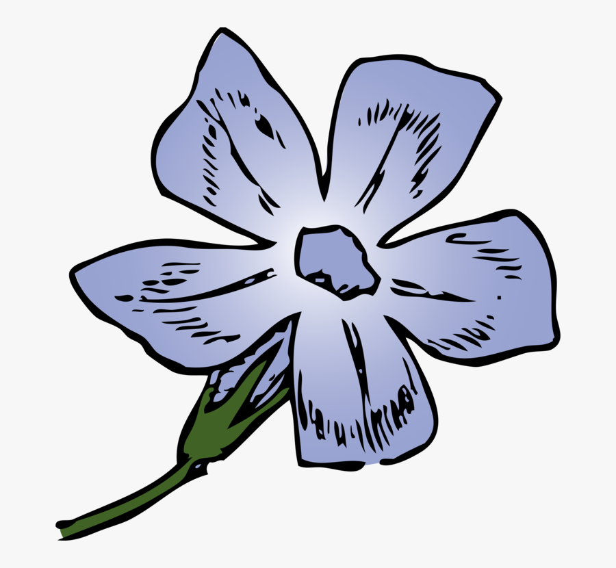 Pansy - Clipart - Outline Of Periwinkle Flower, Transparent Clipart