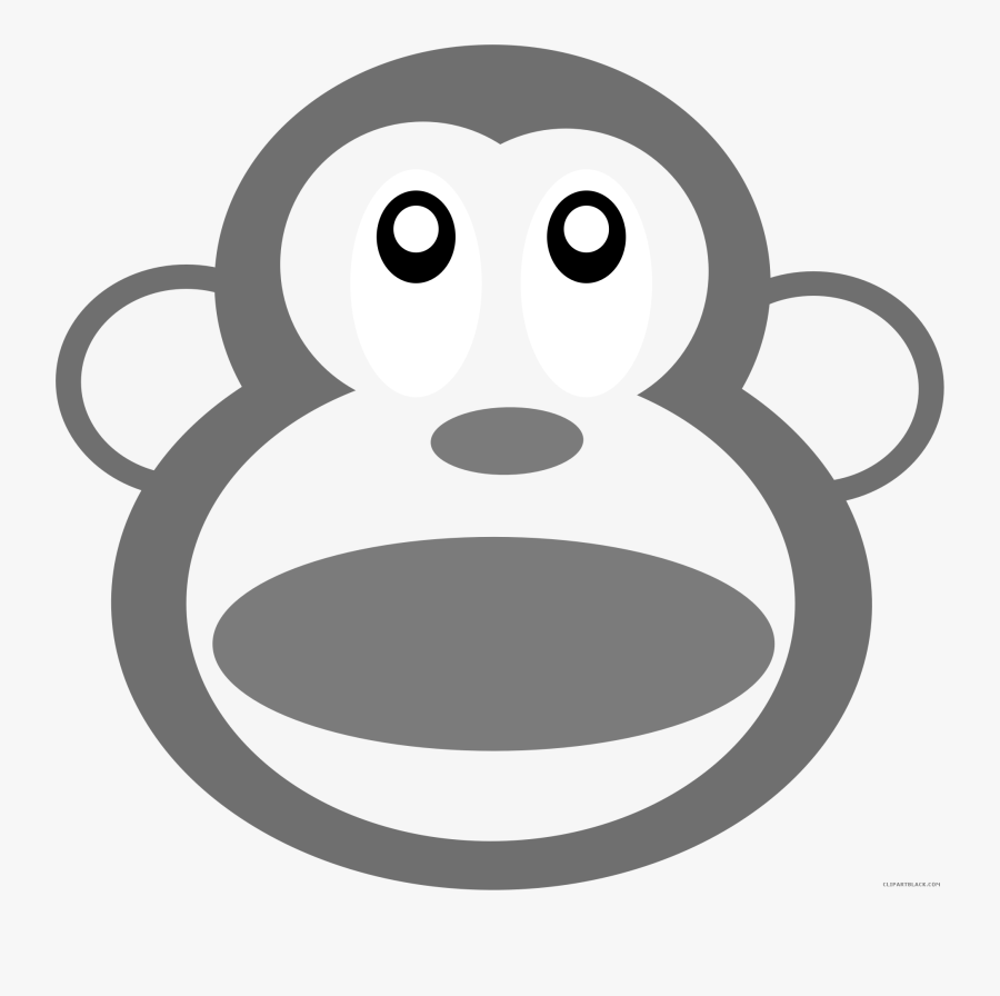 Monkey Head Animal Free Black White Clipart Images - Portable Network Graphics, Transparent Clipart