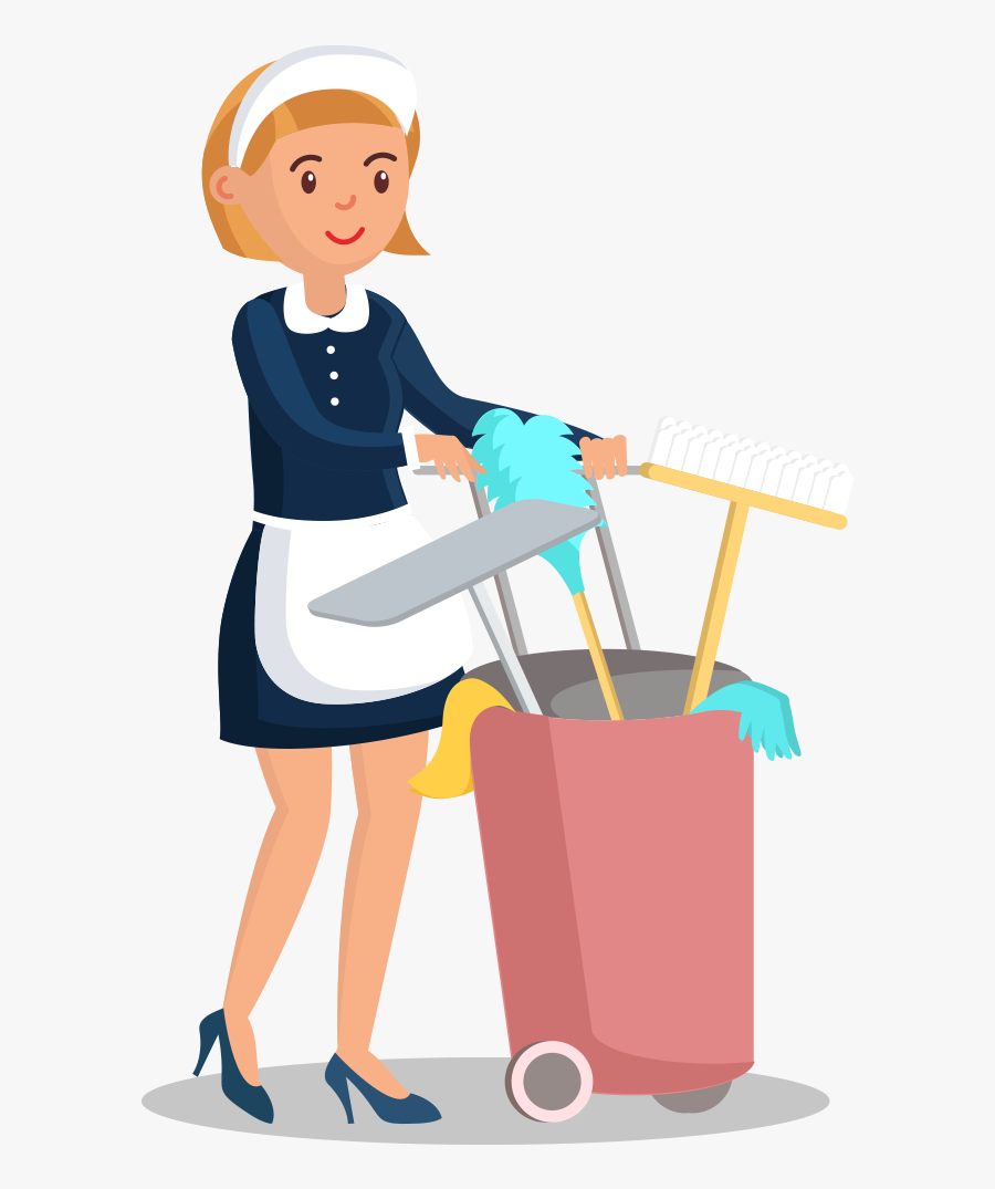 Cleaning Service Worker Cartoon Png, Transparent Clipart