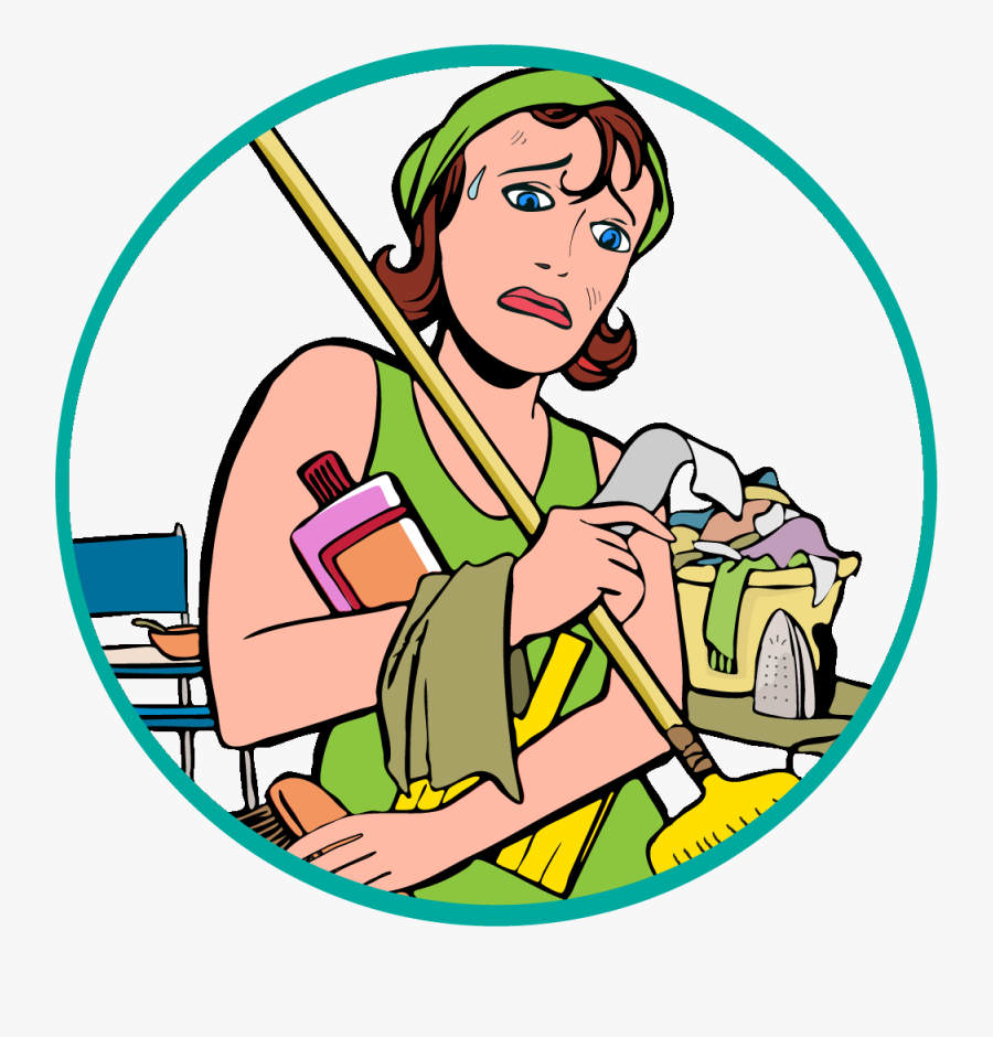 Chore Clipart Daily Cleaner - Miserable Housewife Clip Art, Transparent Clipart
