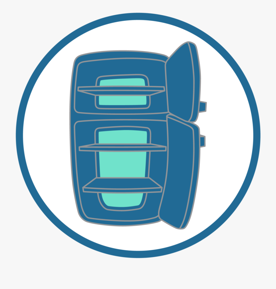 Graphic Of A Blue Refrigerator With The Doors Open, Transparent Clipart
