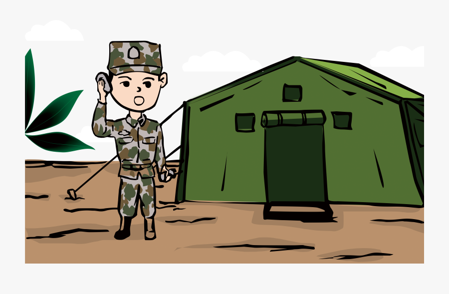 Cartoon Camp Camping Summer Scenery Transprent Png - Army In Camp Clipart, Transparent Clipart
